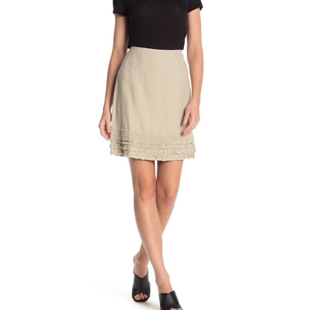 Tommy Bahama Two Palms Linen Ruffle Skirt Flirty Lightweight Lined Resortwear